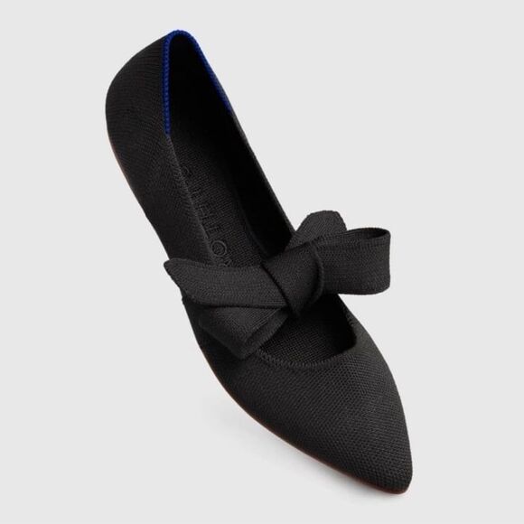Rothy's Mary Jane The Point Bow Tie Flats in Black Size 6.5 - Picture 7 of 12